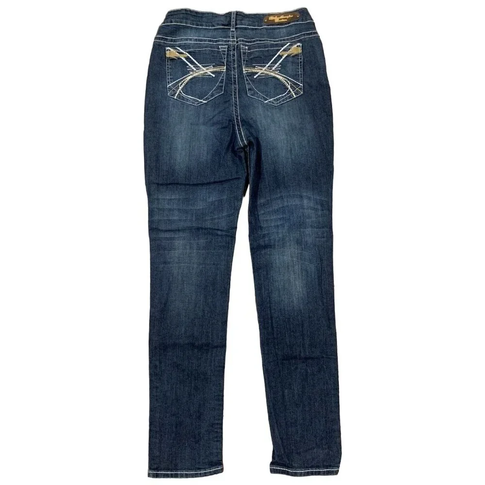 Philanthropic Jeans Womens Size 16 Blue Denim Straight Leg Mid Rise Medium Wash - Picture 2 of 14